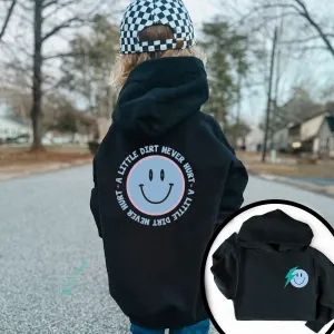 A Little Dirt Never Hurt Kids Front & Back Logo Hoodie