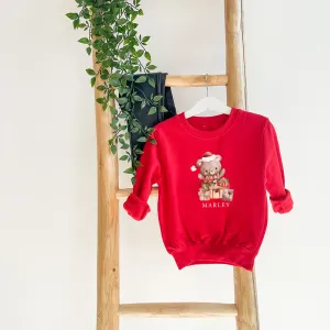 Christmas Bear Personalised Kid's Sweatshirt