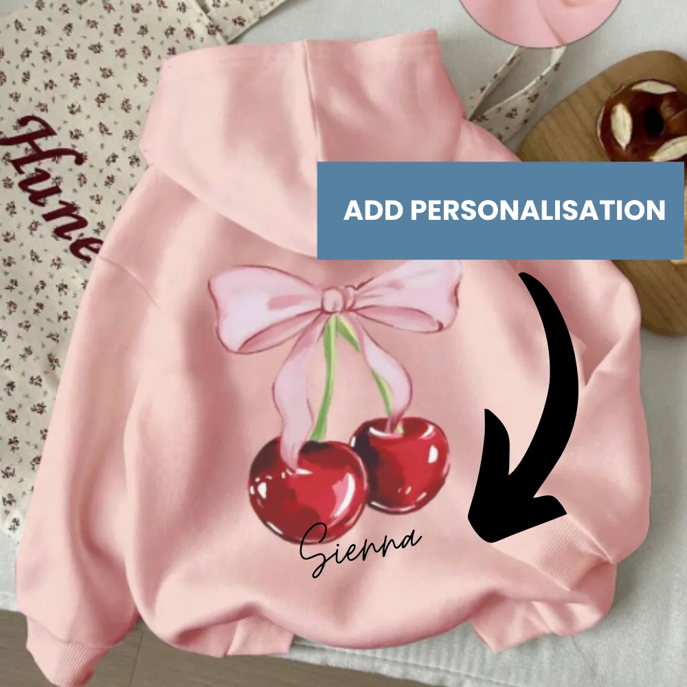 Coquette Cherry Bow Back Hoodie