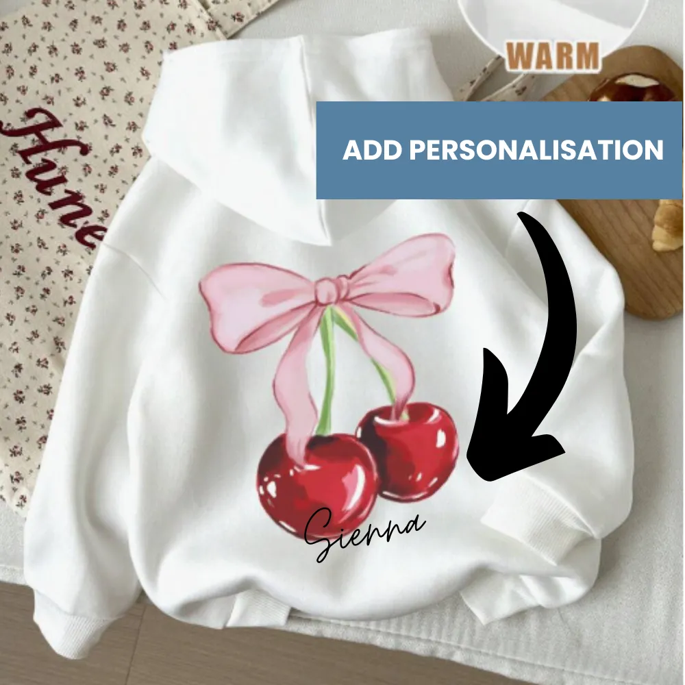 Coquette Cherry Bow Back Hoodie