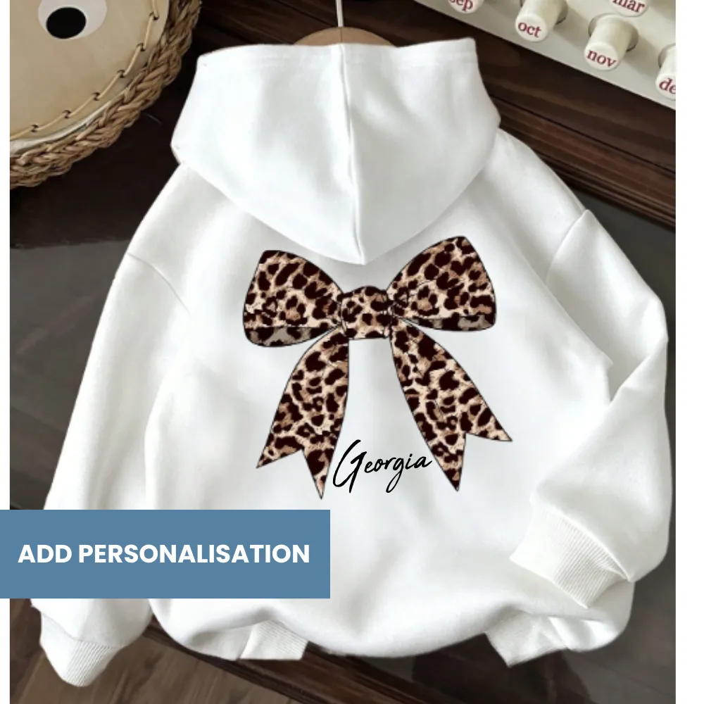 Coquette Leopard Bow Back Hoodie