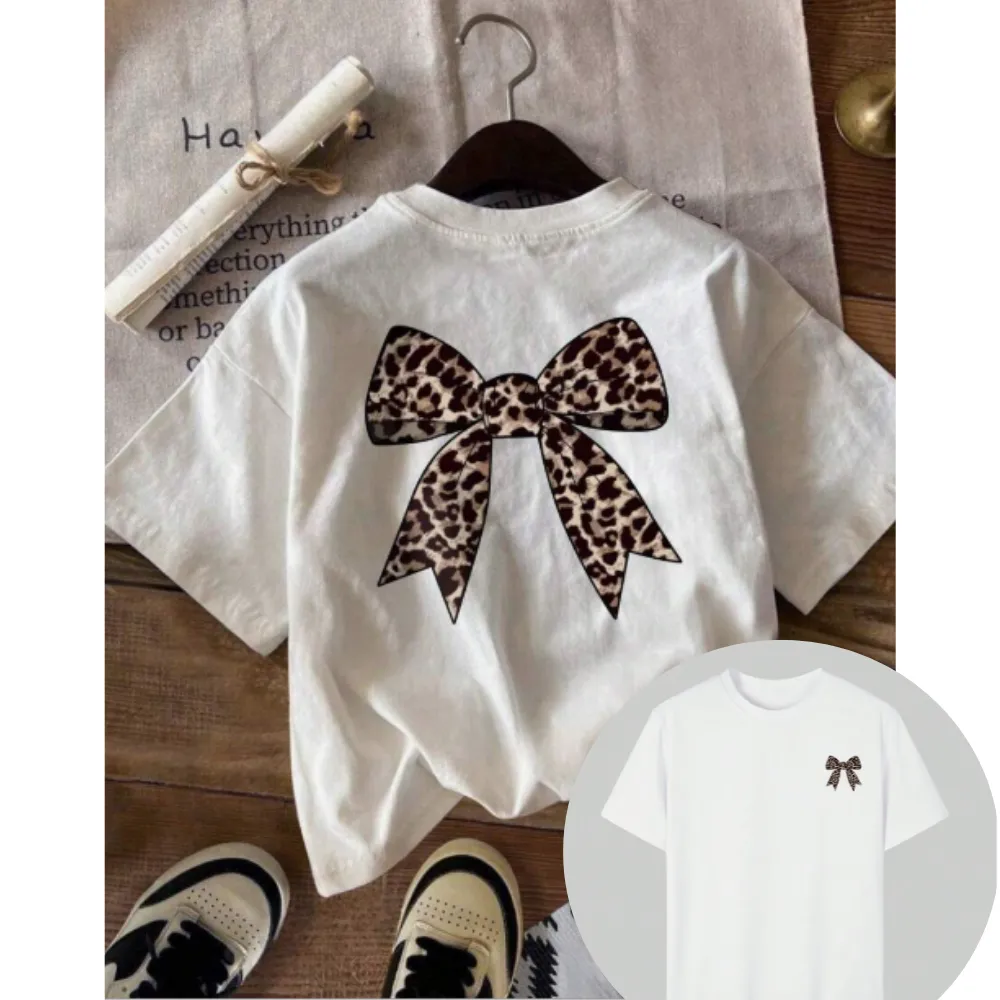Coquette Leopard Bow Back Logo T-Shirt
