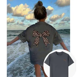 Coquette Leopard Bow Back Logo T-Shirt