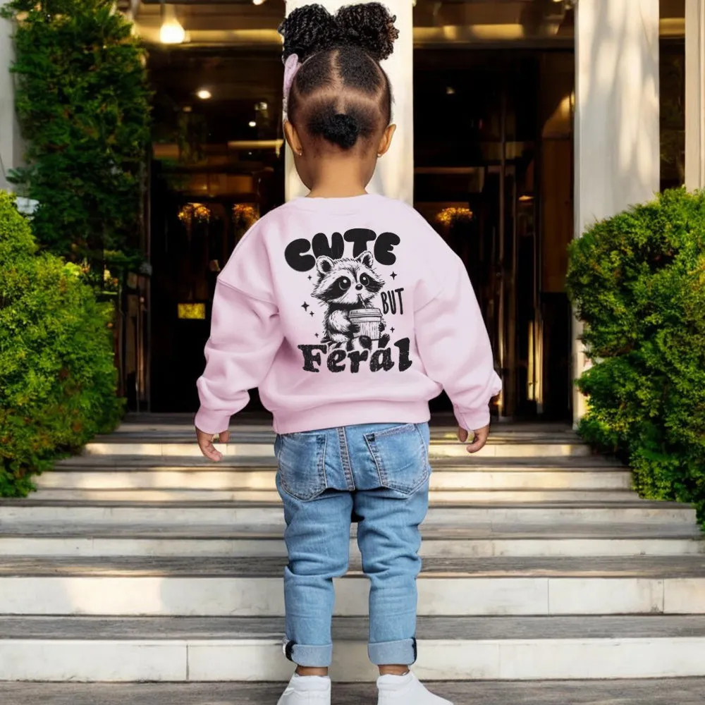 Cute But Feral Raccoon Back Sweatshirt