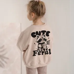 Cute But Feral Raccoon Back Sweatshirt