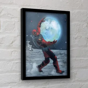 Deadpool (Hugging Moon) Collector Print (Framed)