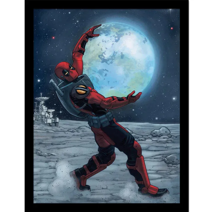 Deadpool (Hugging Moon) Collector Print (Framed)