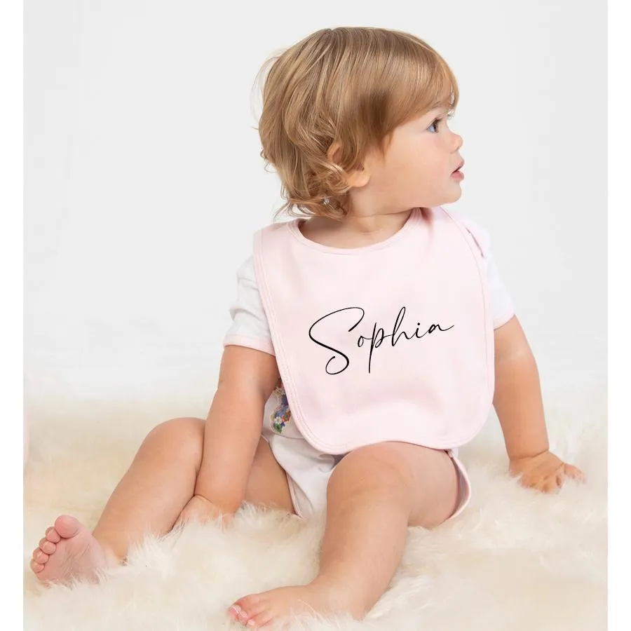Essentials Personalised Script Bib