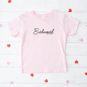 Floral Bridesmaid Established Personalised Year Kids T- Shirt