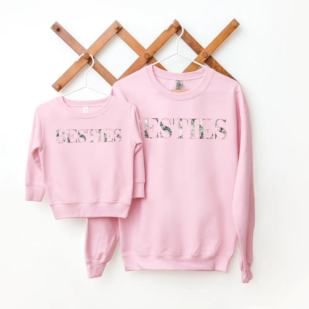 Floral Vogue Besties Matching Sweatshirts