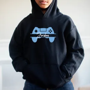 Game Controller Personalised Name Hoodie Black