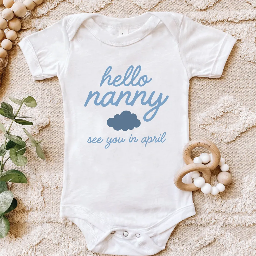 Hello Nanny Baby Announcement Baby Vest