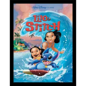 Lilo And Stich (Wave Surf) Framed
