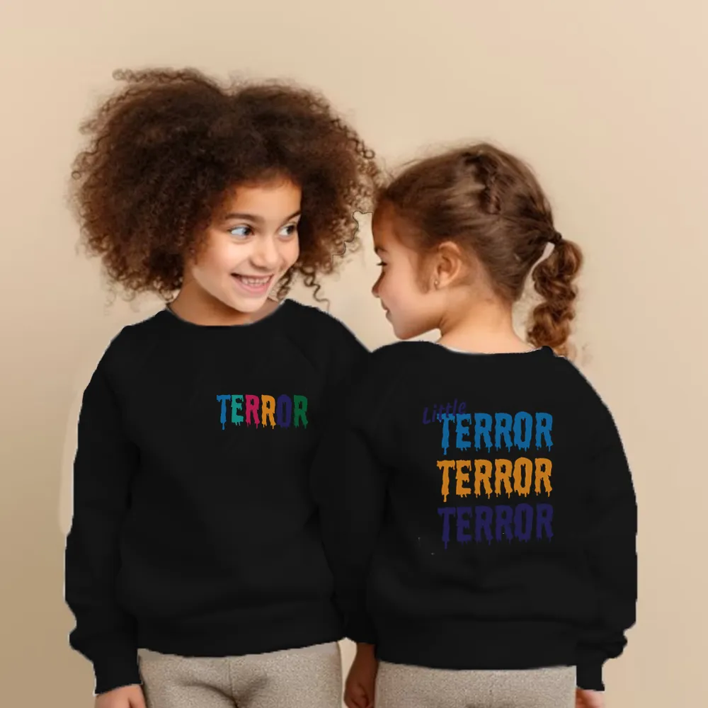 Little Terror Front and Back Graphic Kids Sweatshirts