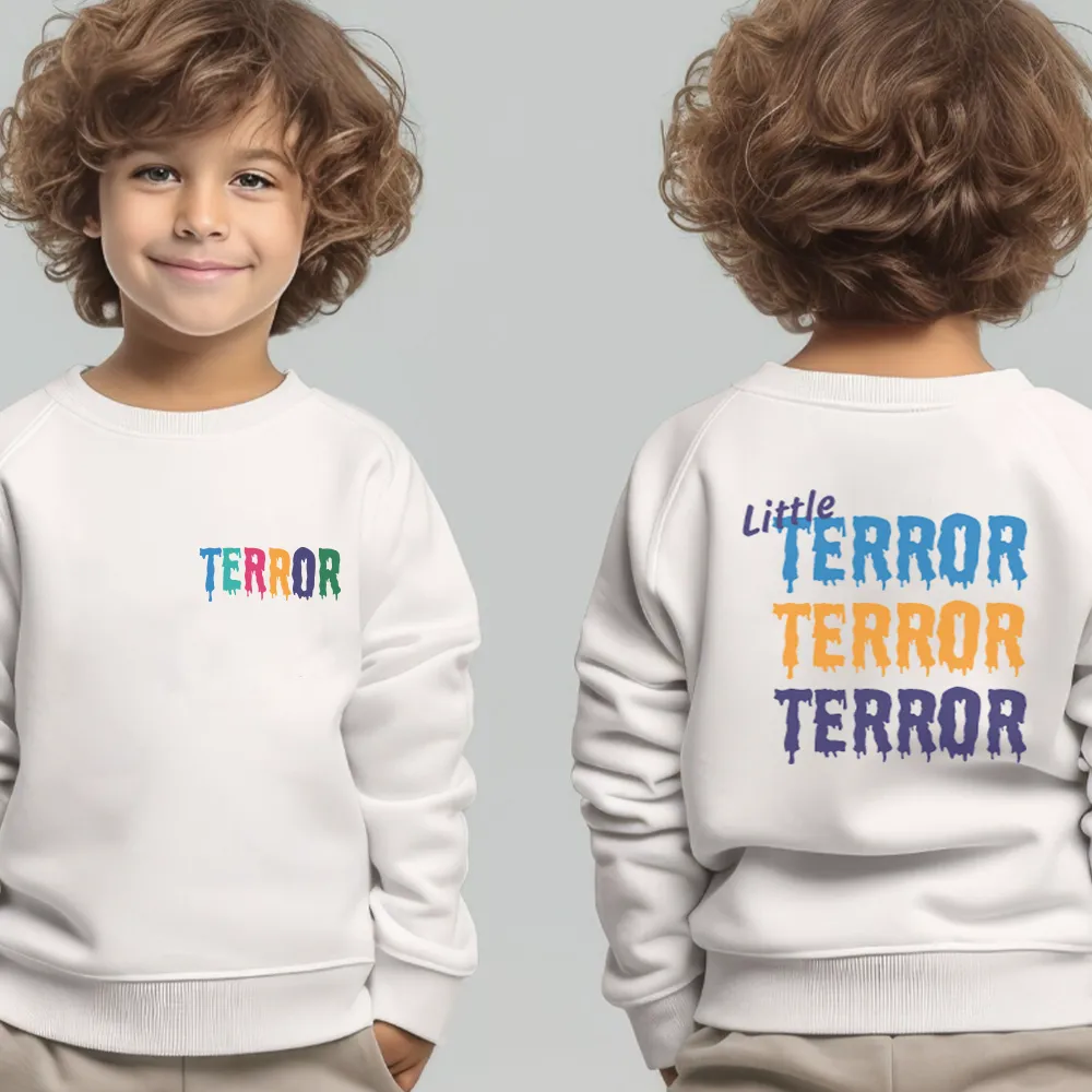 Little Terror Front and Back Graphic Kids Sweatshirts