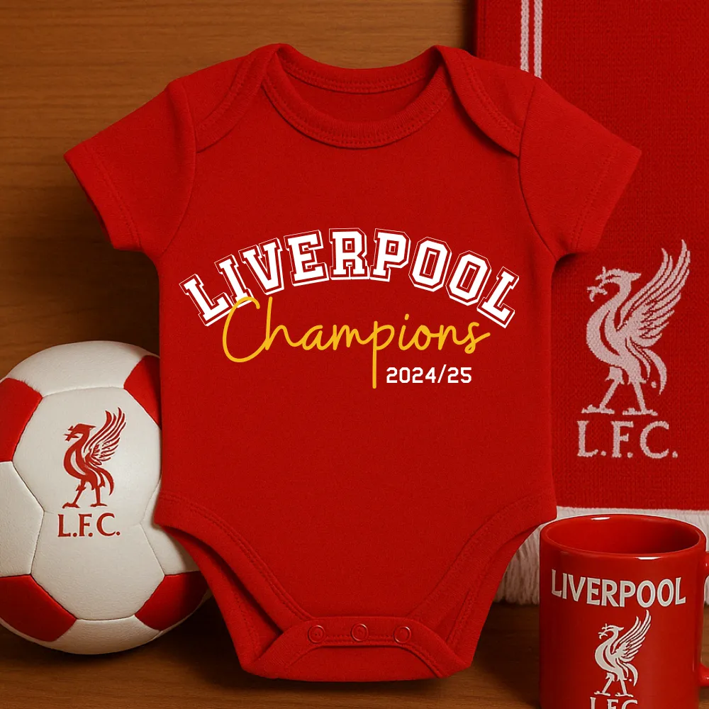 Liverpool FC Champions 2024/25 Personalised Baby Vest