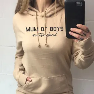 Mum of Boys Hashtag Outnumbered Hoodie (MRK X)