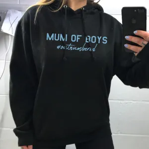 Mum of Boys Hashtag Outnumbered Hoodie (MRK X)