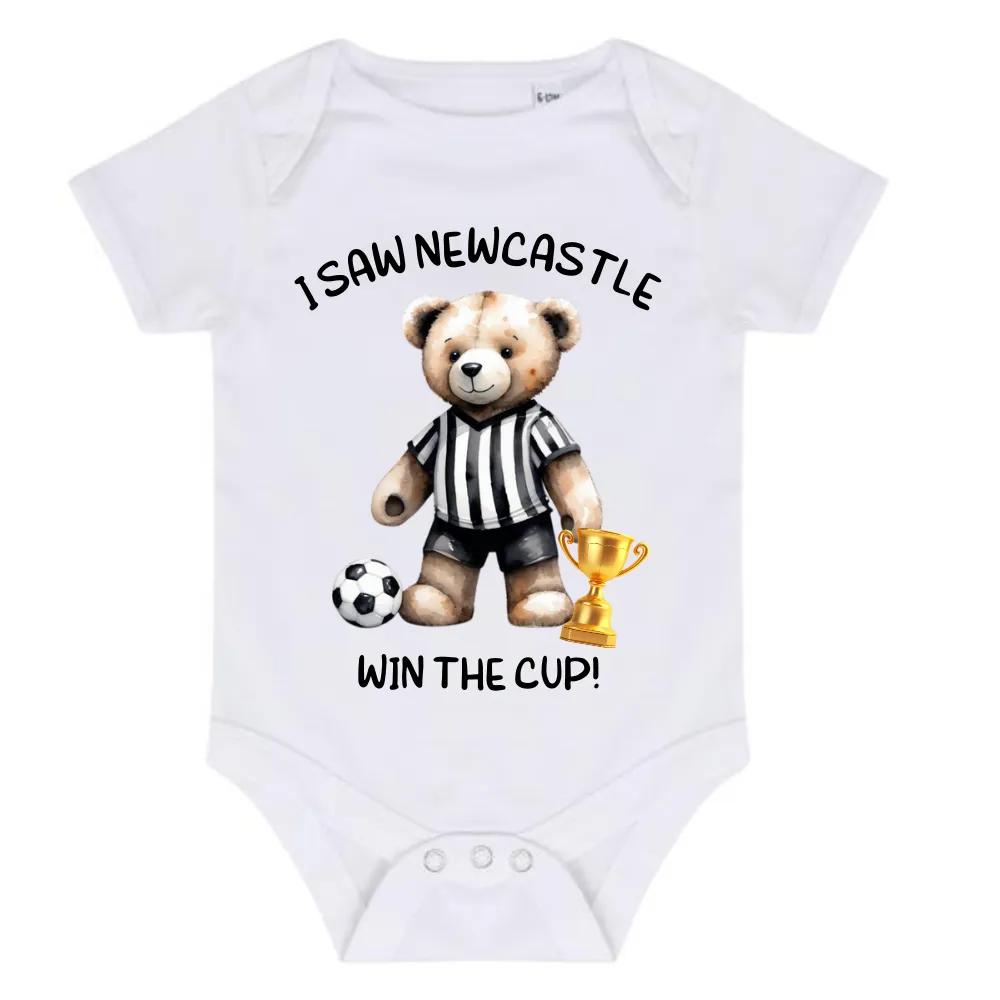 Newcastle United I Saw The Cup Winners Baby Vest- White