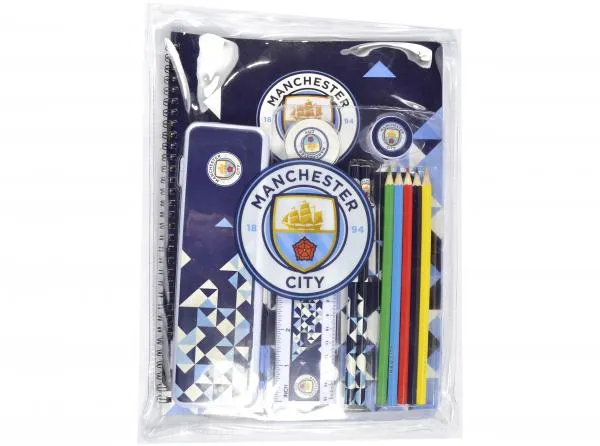 Official Man City FC Particle A4 Clear Bag Stationery Set