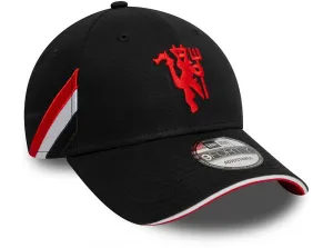 Official Man UTD New Era Flag 9Forty Black Strapback Baseball Cap