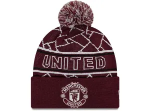 Official New Era Man UTD Sport Beanie Hat Bobble Plumb