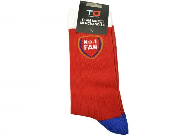 Official Team Direct Generic No 1 Fan Red Navy Socks