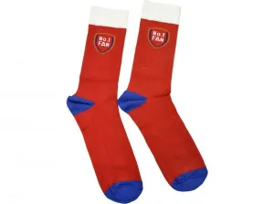 Official Team Direct Generic No 1 Fan Red Navy Socks