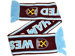 Official West Ham Crest Jacquard Knit Scarf