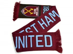 Official West Ham Jacquard Nero Design Scarf