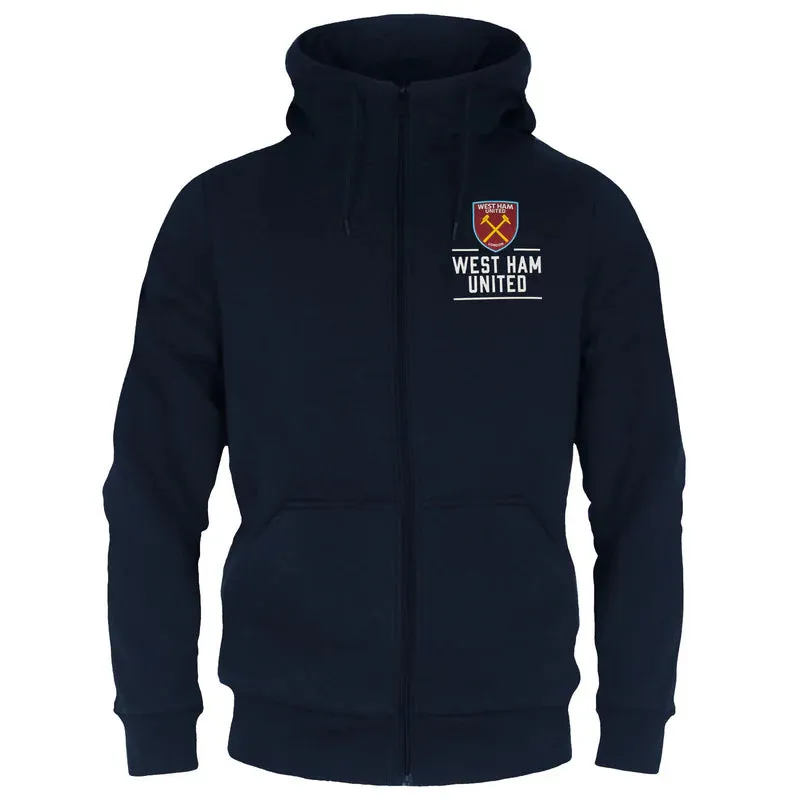 Official West Ham United FC Mens Zip Hoodie