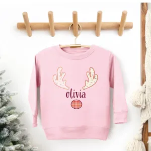 Patchwork Floral Reindeer Kids Sweatshirt