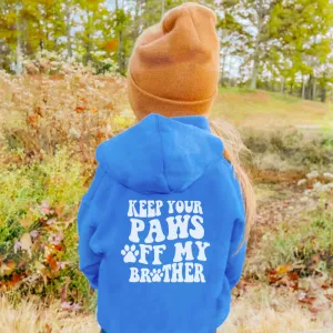 Paws Off My Brother Back Logo Kids Hoodie