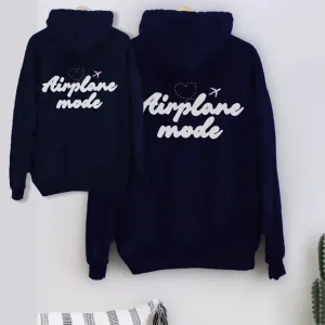 Personalised Airplane Mode Matching Front & Back Logo Hoodies