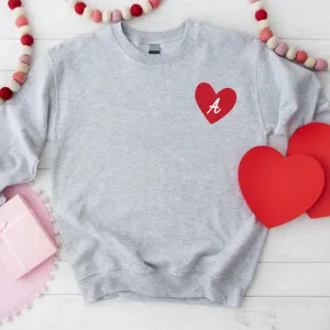 Personalised Heart Initial Kids Pocket Logo Sweatshirt