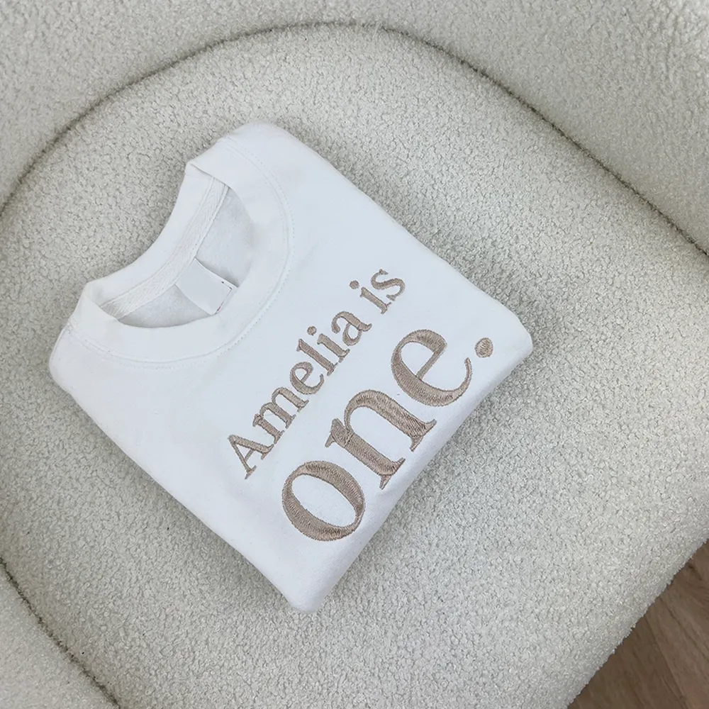 Personalised Name & Age Embroidered White Sweatshirts