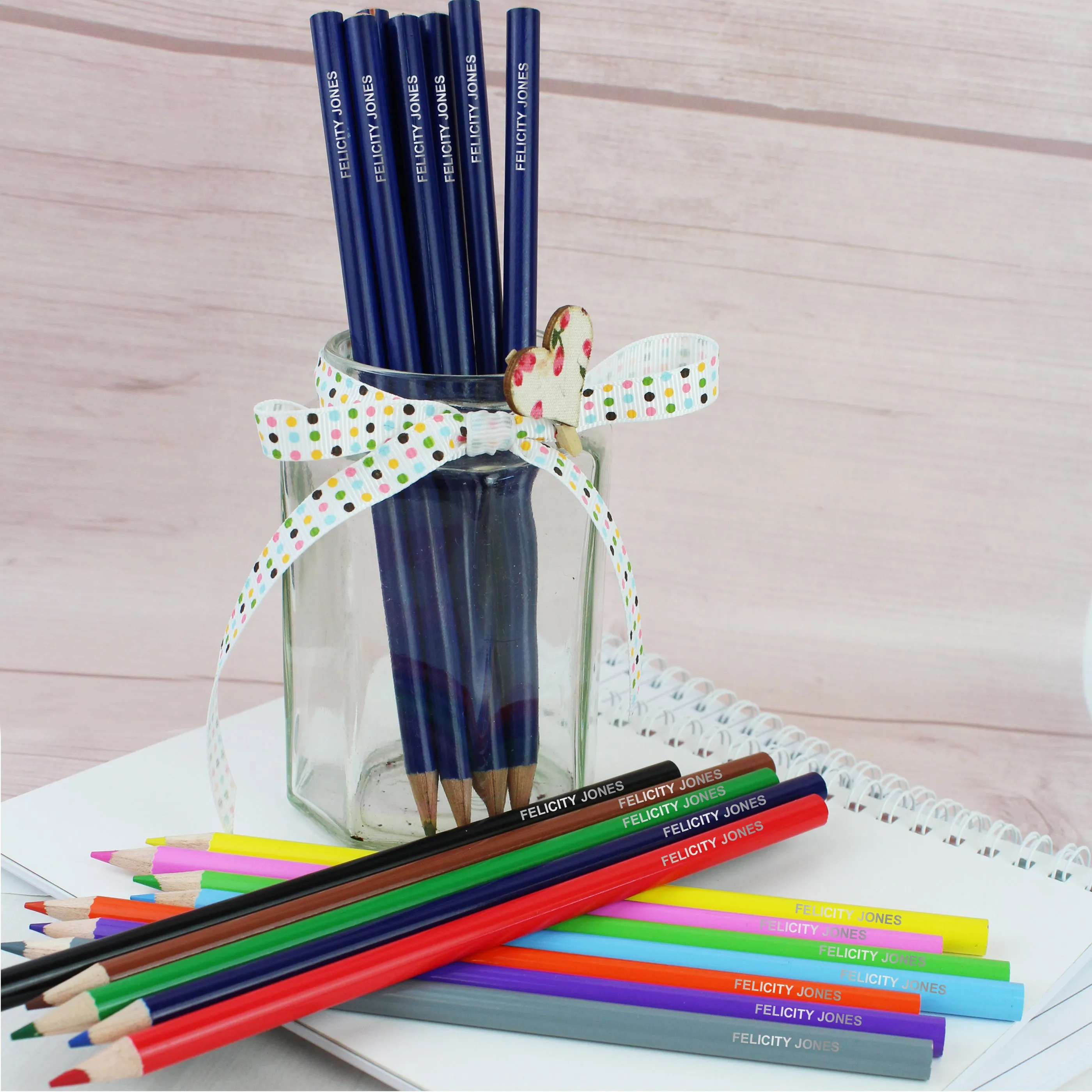 Personalised Pack of 20 HB Pencils & Colouring Pencils (MRK-iD)