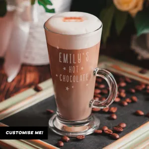 Personalised Stars Hot Chocolate Latte Glass (MRK-iD)