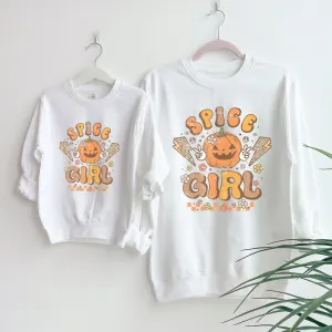 Pumpkin Spice Girls Matching Halloween White Sweatshirt