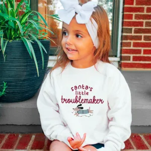 Santa's Little Troublemaker Kids Sweatshirt