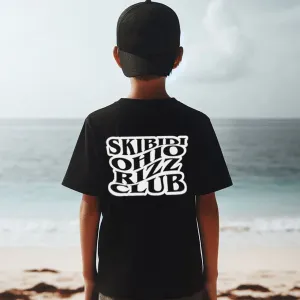 Skibidi Ohio Rizz Club Back Logo T-Shirt