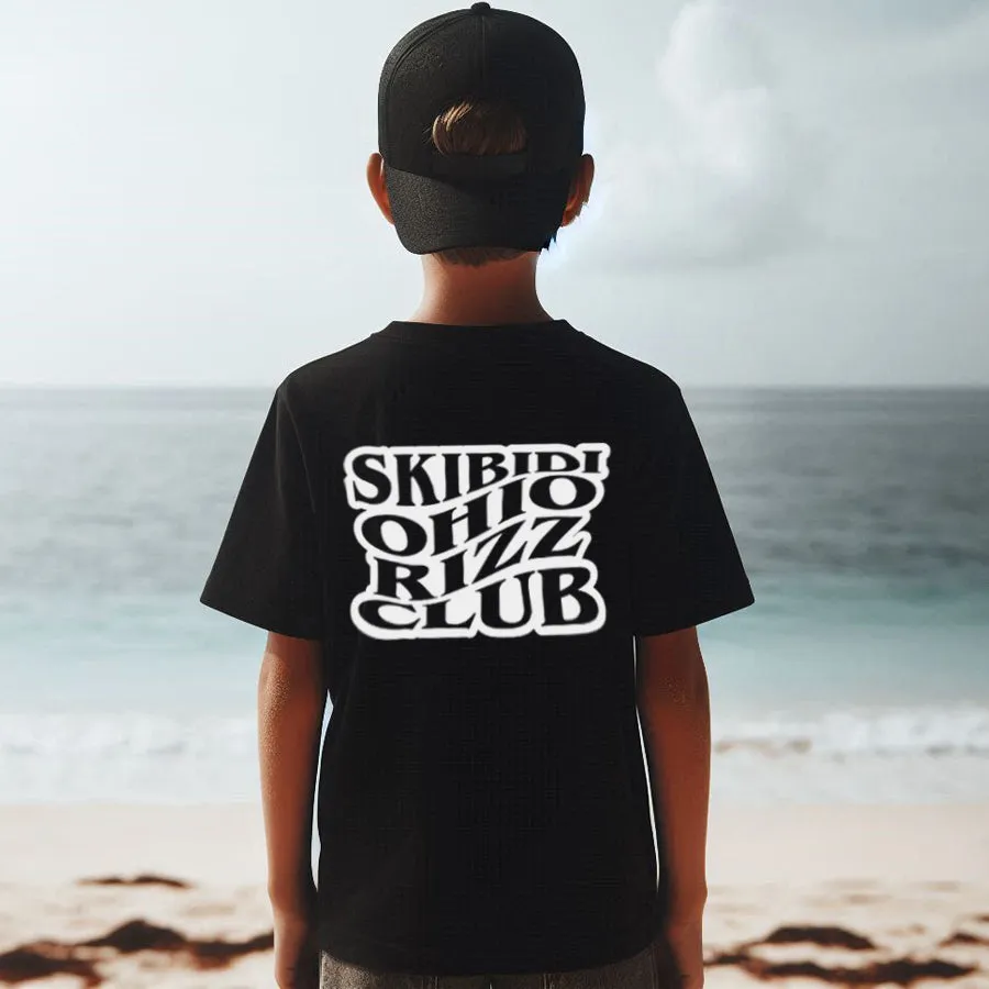 Skibidi Ohio Rizz Club Back Logo T-Shirt