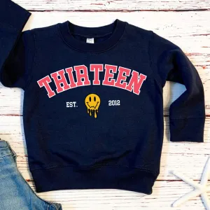 Smiley Face Personalised Age & Year Sweatshirt