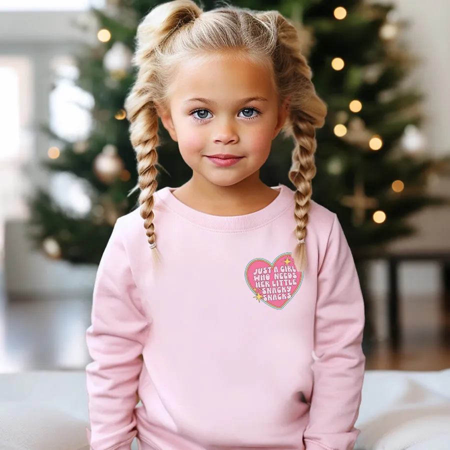 Snacky Snacks Kids Heart Pocket Sweatshirt