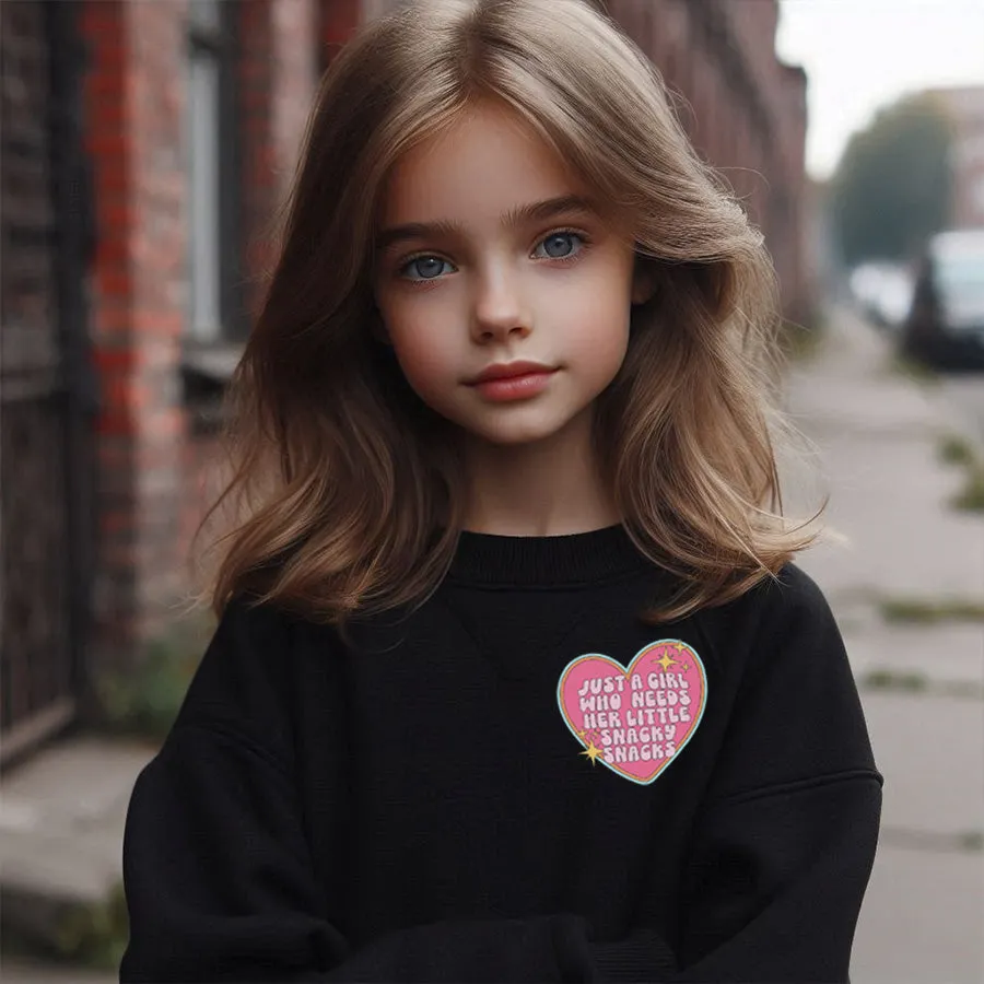 Snacky Snacks Kids Heart Pocket Sweatshirt
