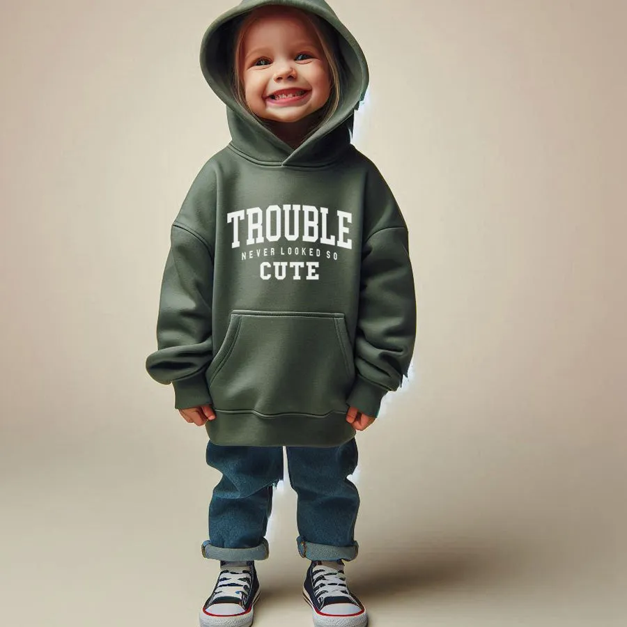 Trouble Never Looked So Cute Kids Hoodie