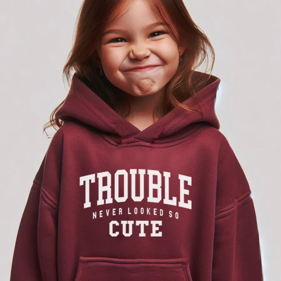 Trouble Never Looked So Cute Kids Hoodie