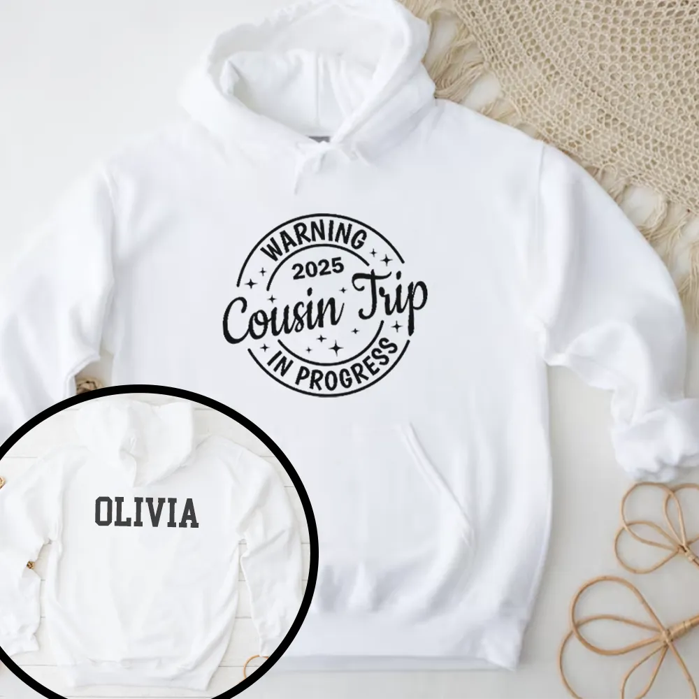 Warning Cousins Trip 2025 Personalised Hoodie
