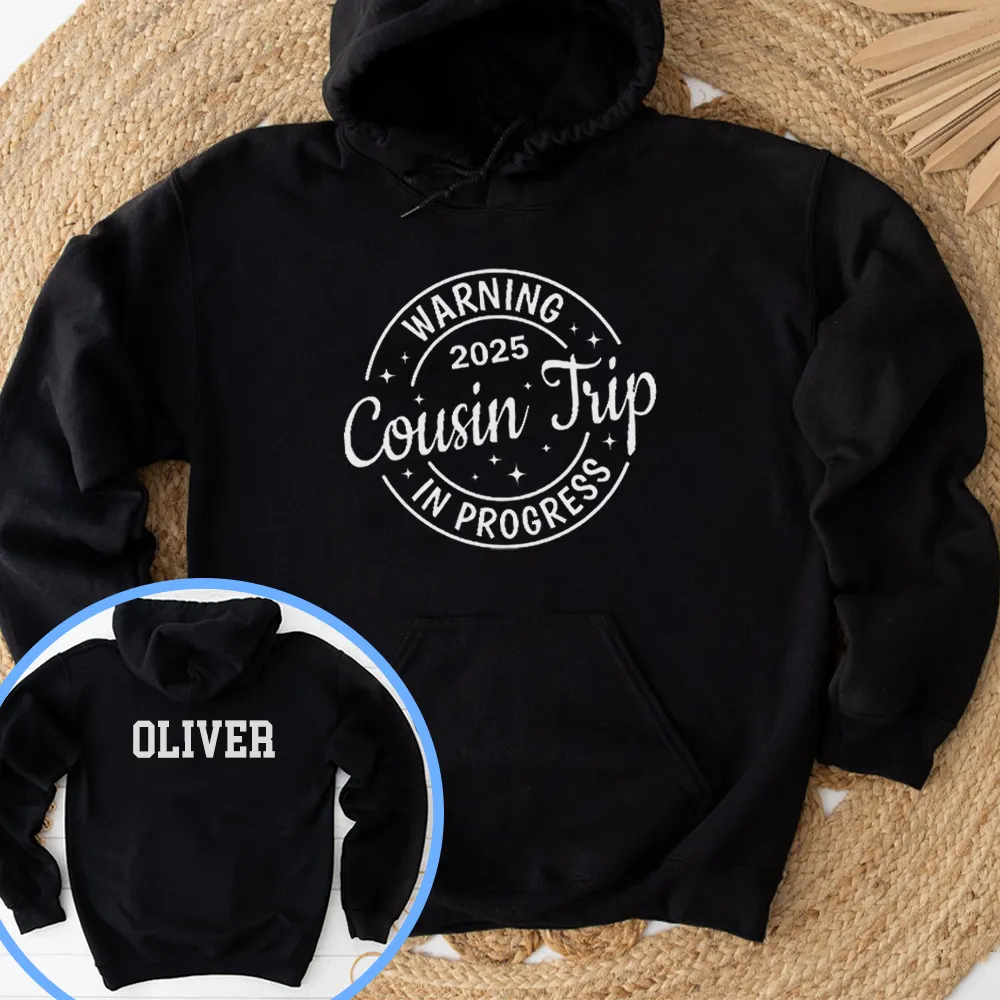 Warning Cousins Trip 2025 Personalised Hoodie